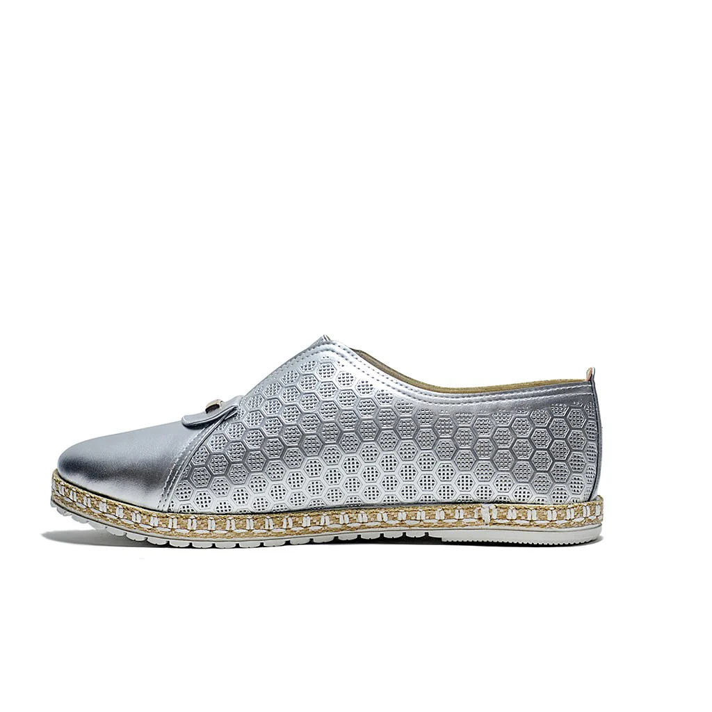 SILVER Mesh-Textile Side-Logo Lace-up Running Athletic Shoes for Women ,Scarpa Model B864 - Image 3