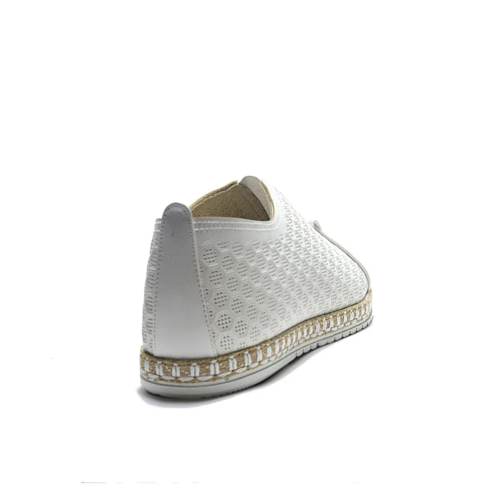 WHITE Mesh-Textile Side-Logo Lace-up Running Athletic Shoes for Women ,Scarpa Model B864 - Image 4