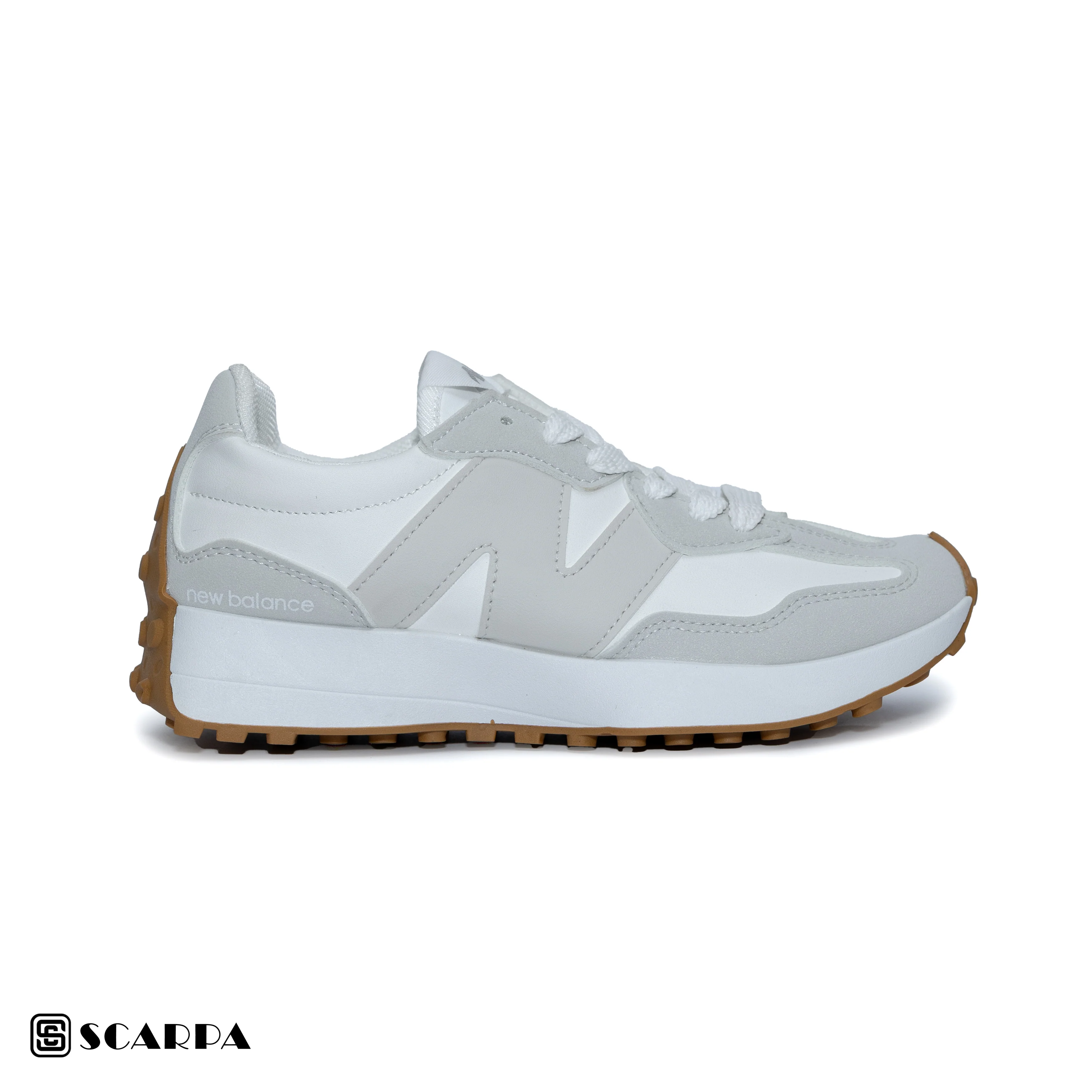 New comfartable Fashion Sneakers with WHITE&BEIGE Color ,Scarpa Model SH2-327 - Image 2