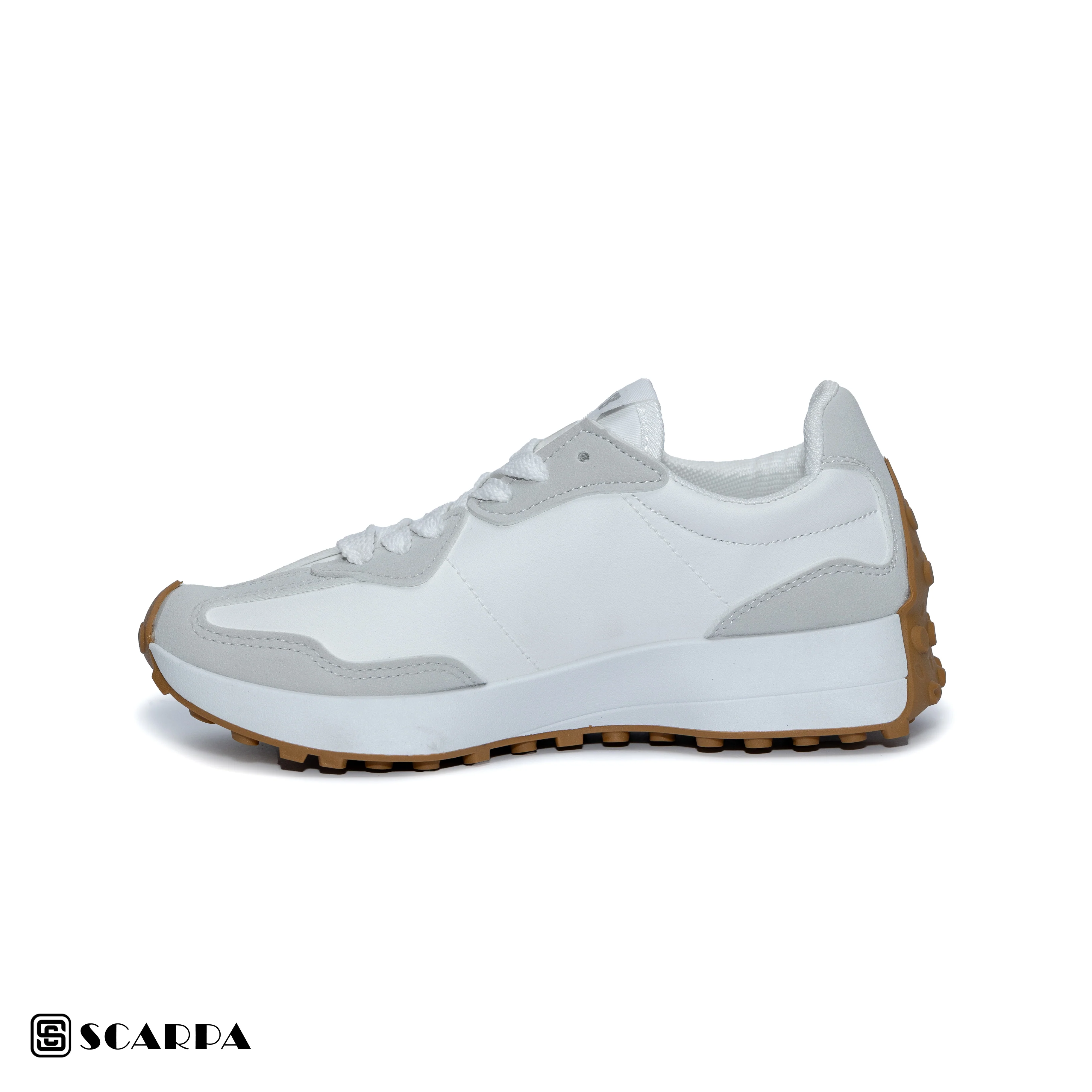 New comfartable Fashion Sneakers with WHITE&BEIGE Color ,Scarpa Model SH2-327 - Image 3