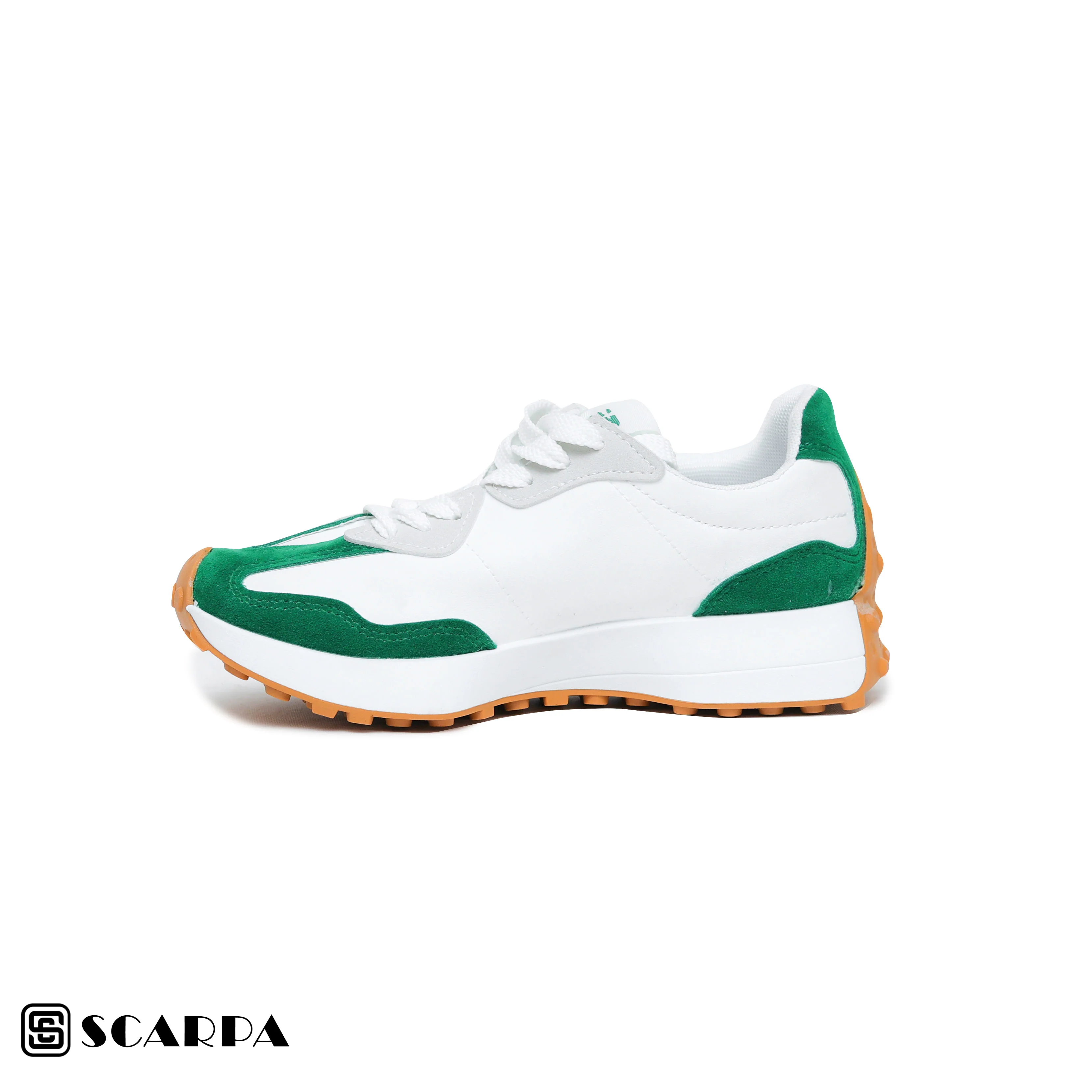 New comfartable Fashion Sneakers with WHITE&GREEN Color ,Scarpa Model SH2-327 - Image 3