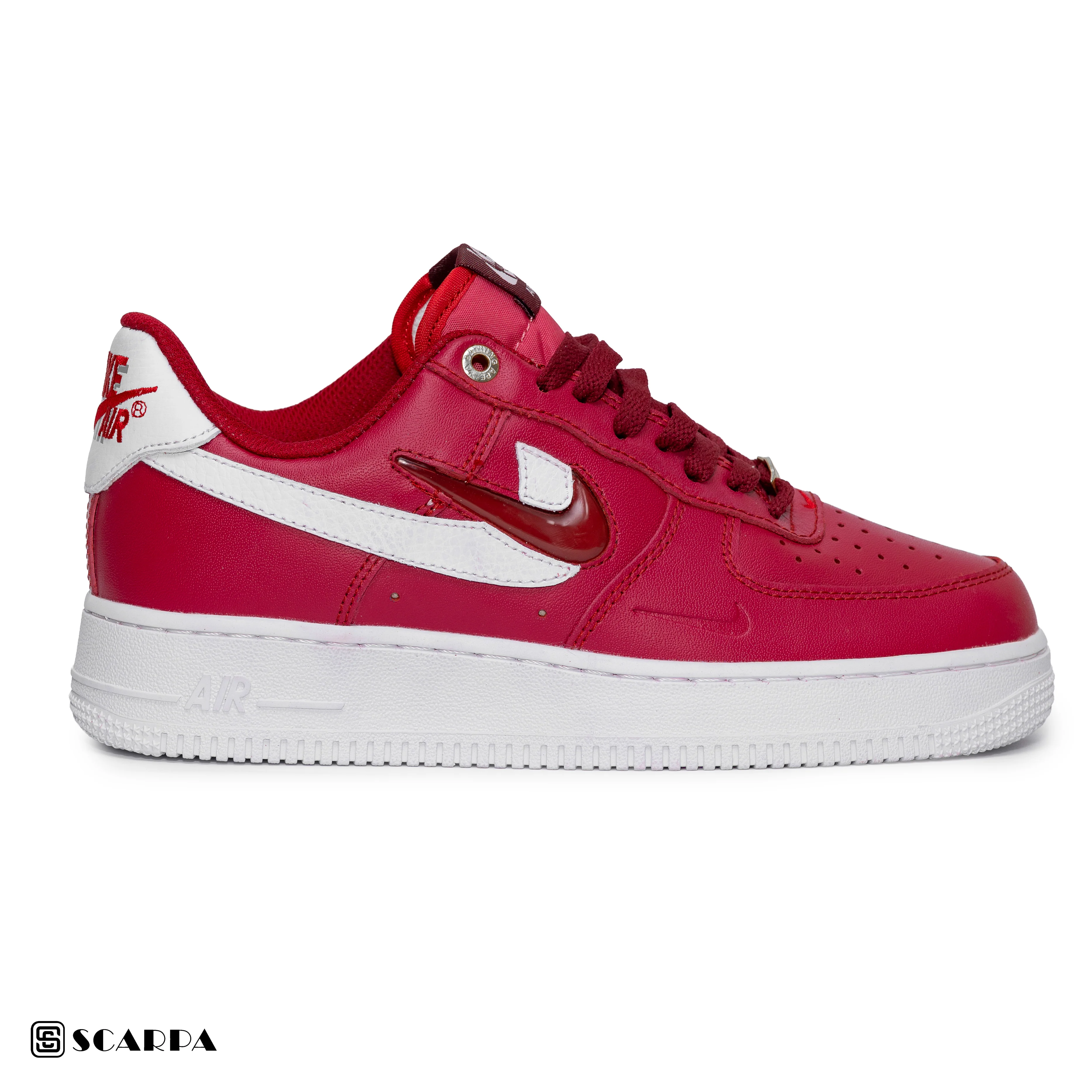 New comfartable Fashion Sneakers with WHITE&RED Color ,Scarpa Model NIKE AIR FORCE - Image 2
