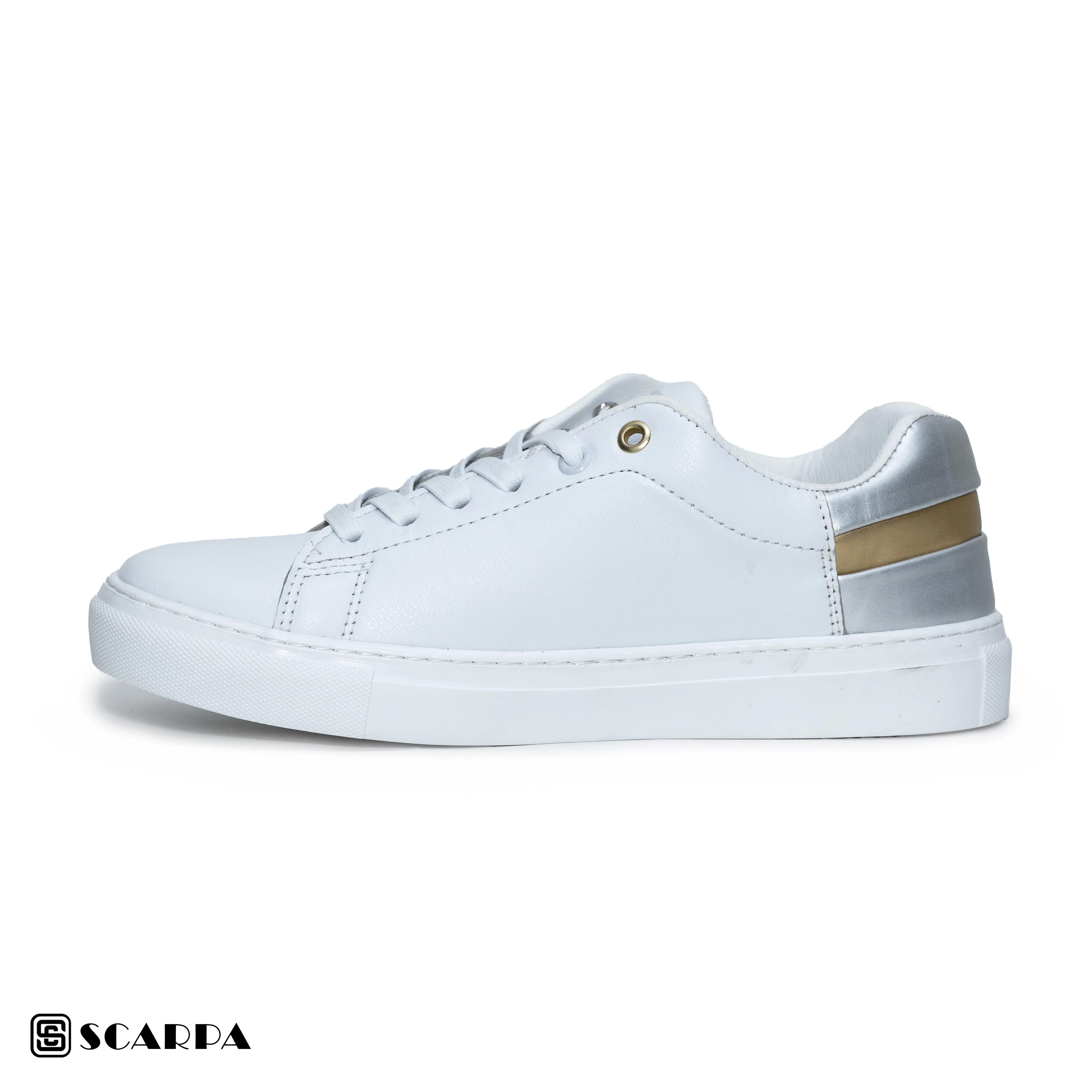 New comfartable Fashion Sneakers with WHITE&SILVER Color ,Scarpa Model G514 - Image 3