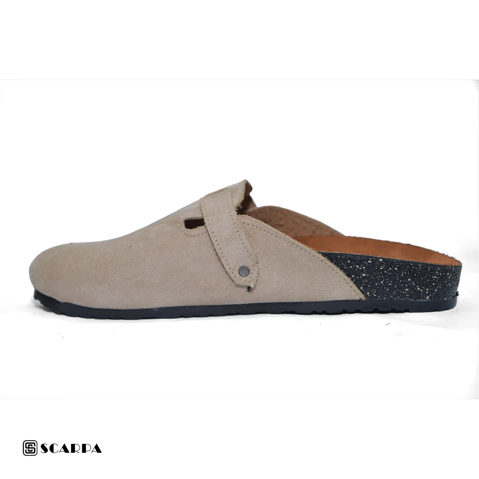 New comfartable Men's Fashion Clog- BEIGE Color Model V Clog - Image 3