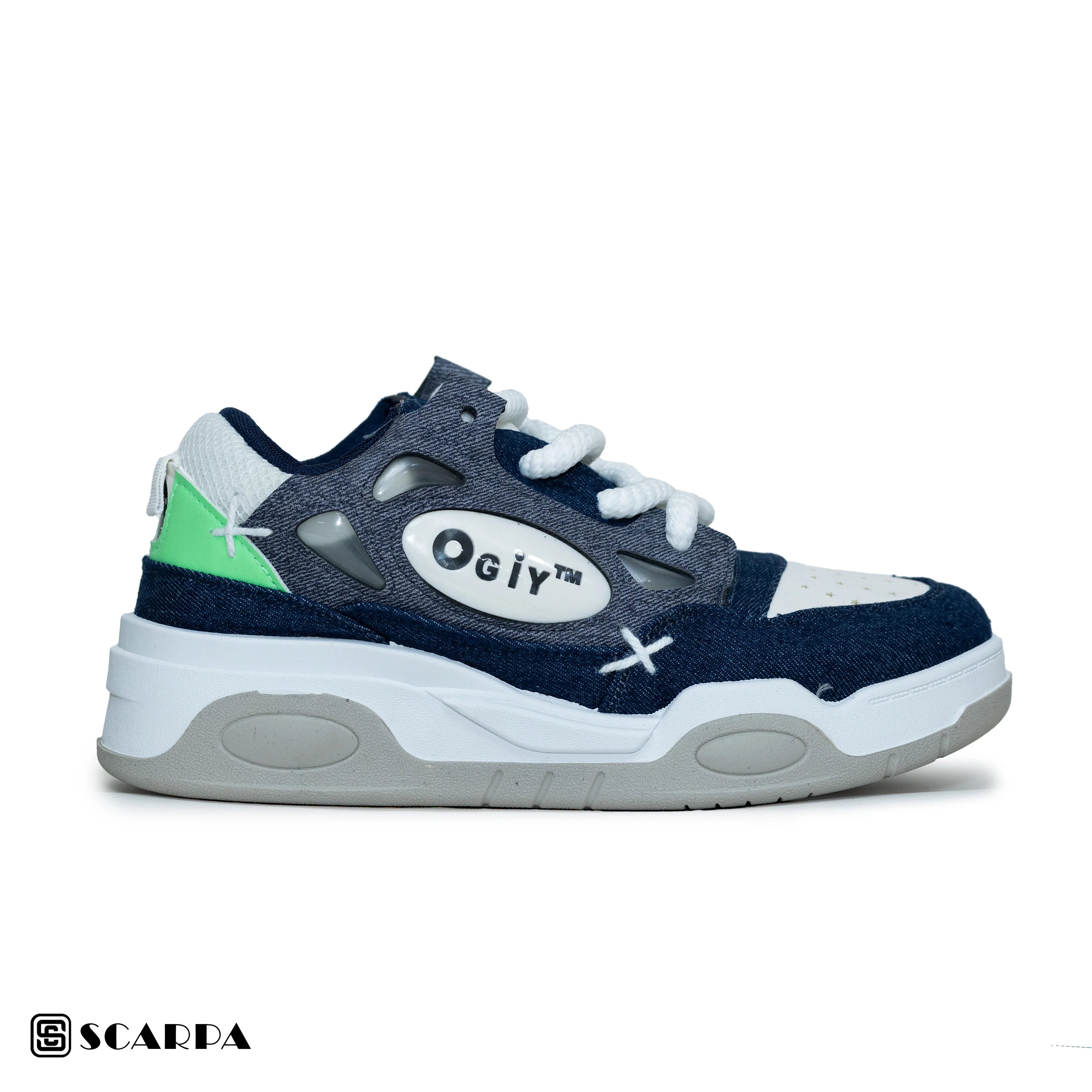 Scarpaa Comfartable Fashion Men Sneakers model OG 17 BLUE/GRAY - Image 2