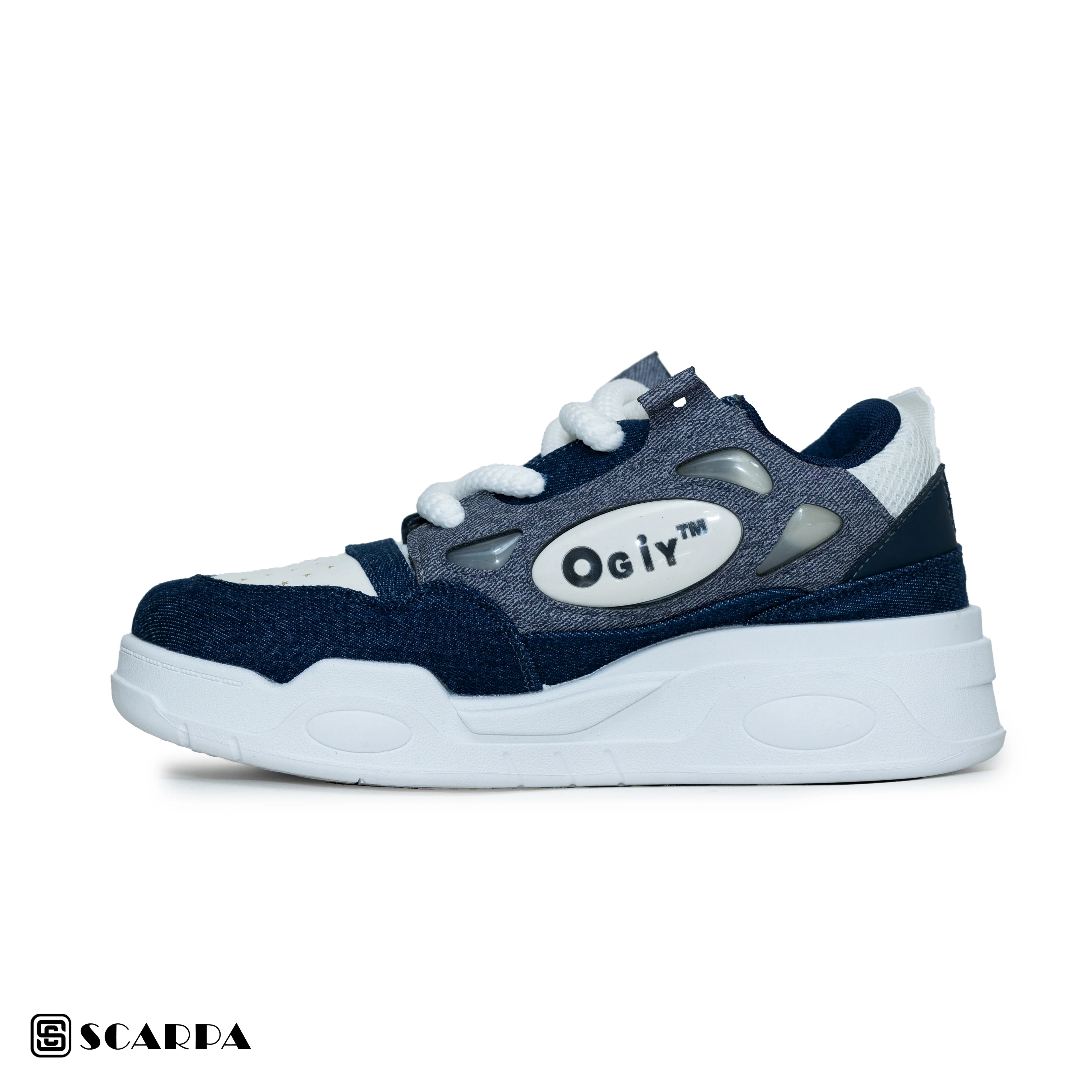 Scarpaa Comfartable Fashion Men Sneakers model OG 17 BLUE/WHITE - Image 3
