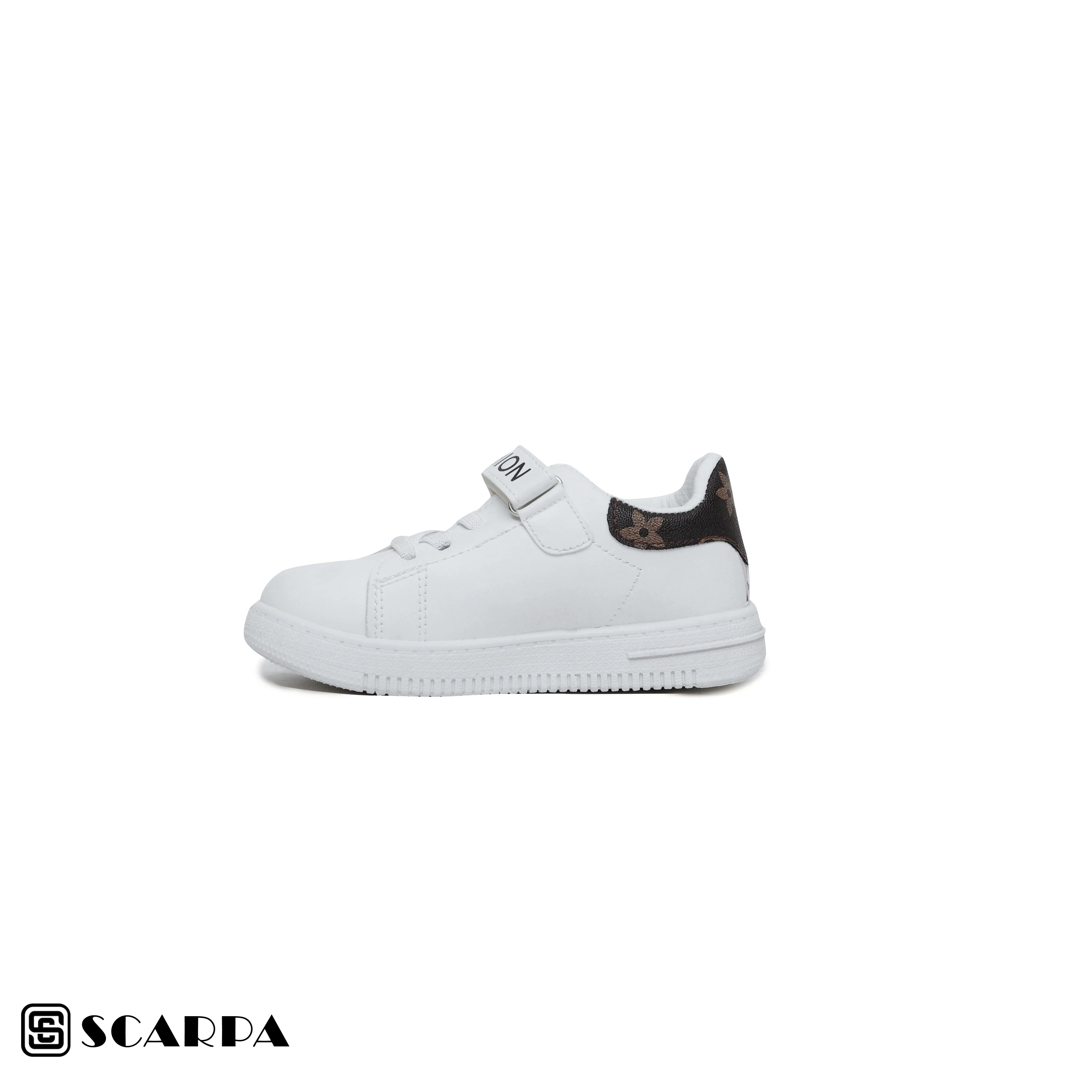 Scarpaa Comfartable Fashion KIDS Sneakers model kids7206-WHITE&BROWEN - Image 3