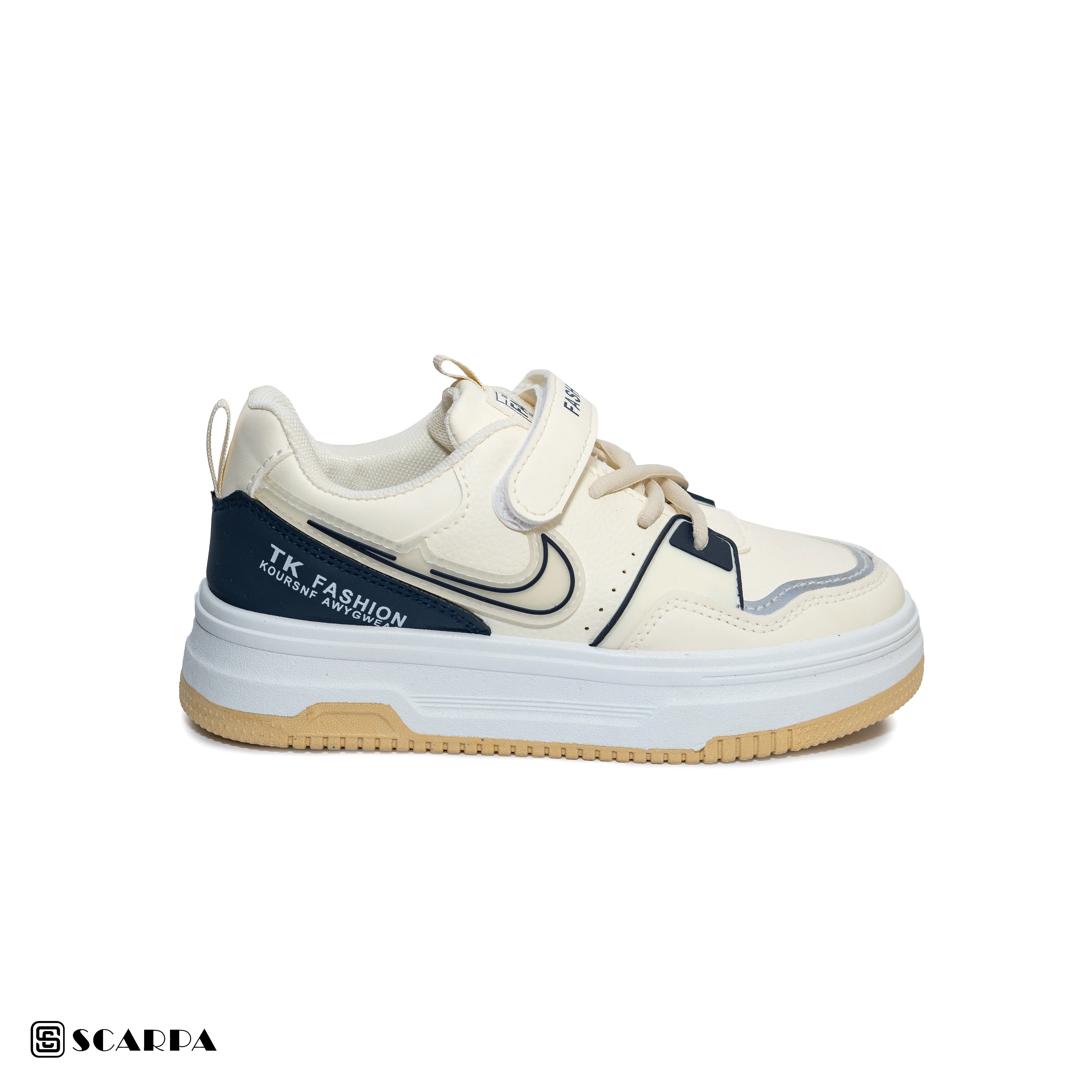 Scarpaa Comfartable Fashion KIDS Sneakers model S-207-WHITE&BEIGE - Image 2