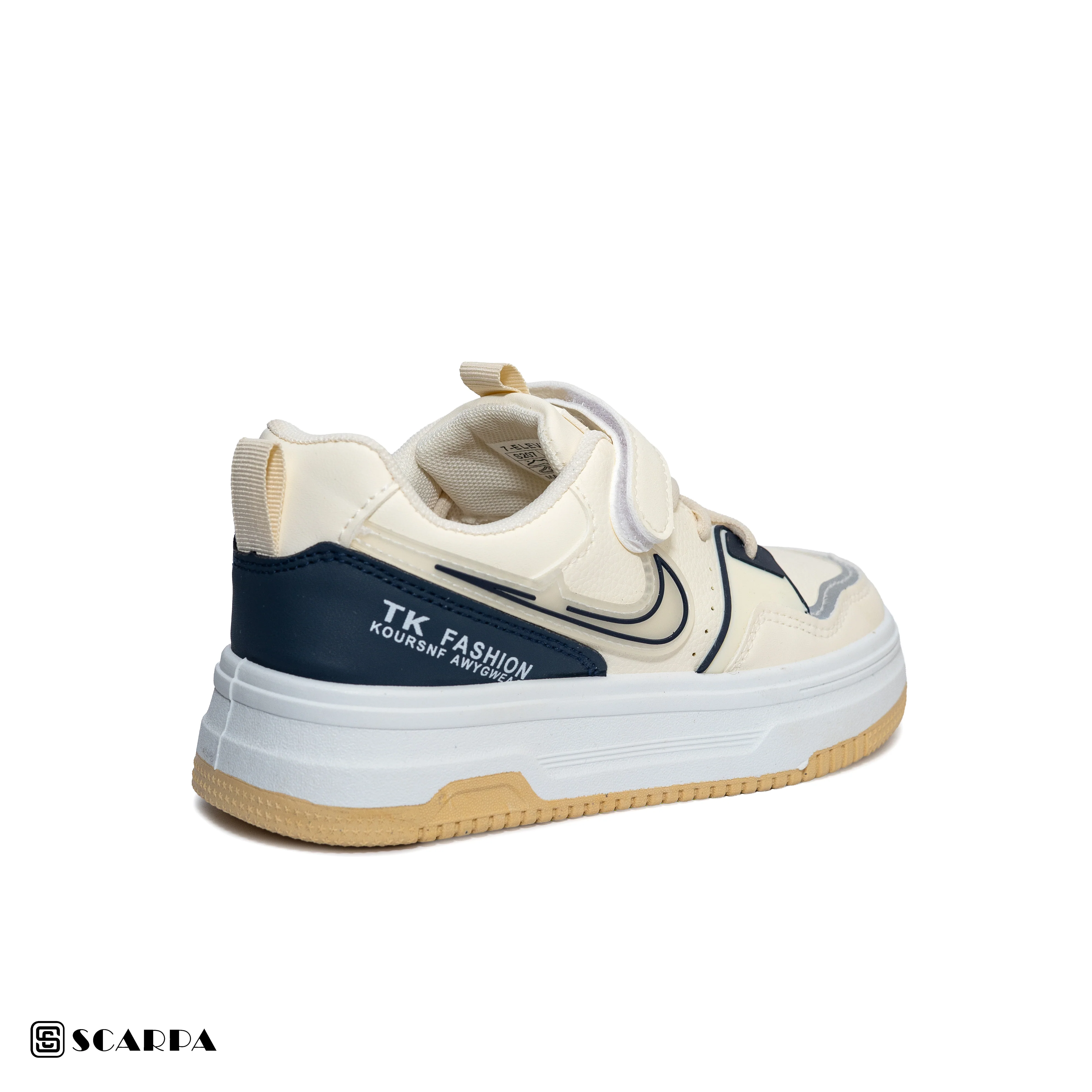 Scarpaa Comfartable Fashion KIDS Sneakers model S-207-WHITE&BEIGE - Image 4