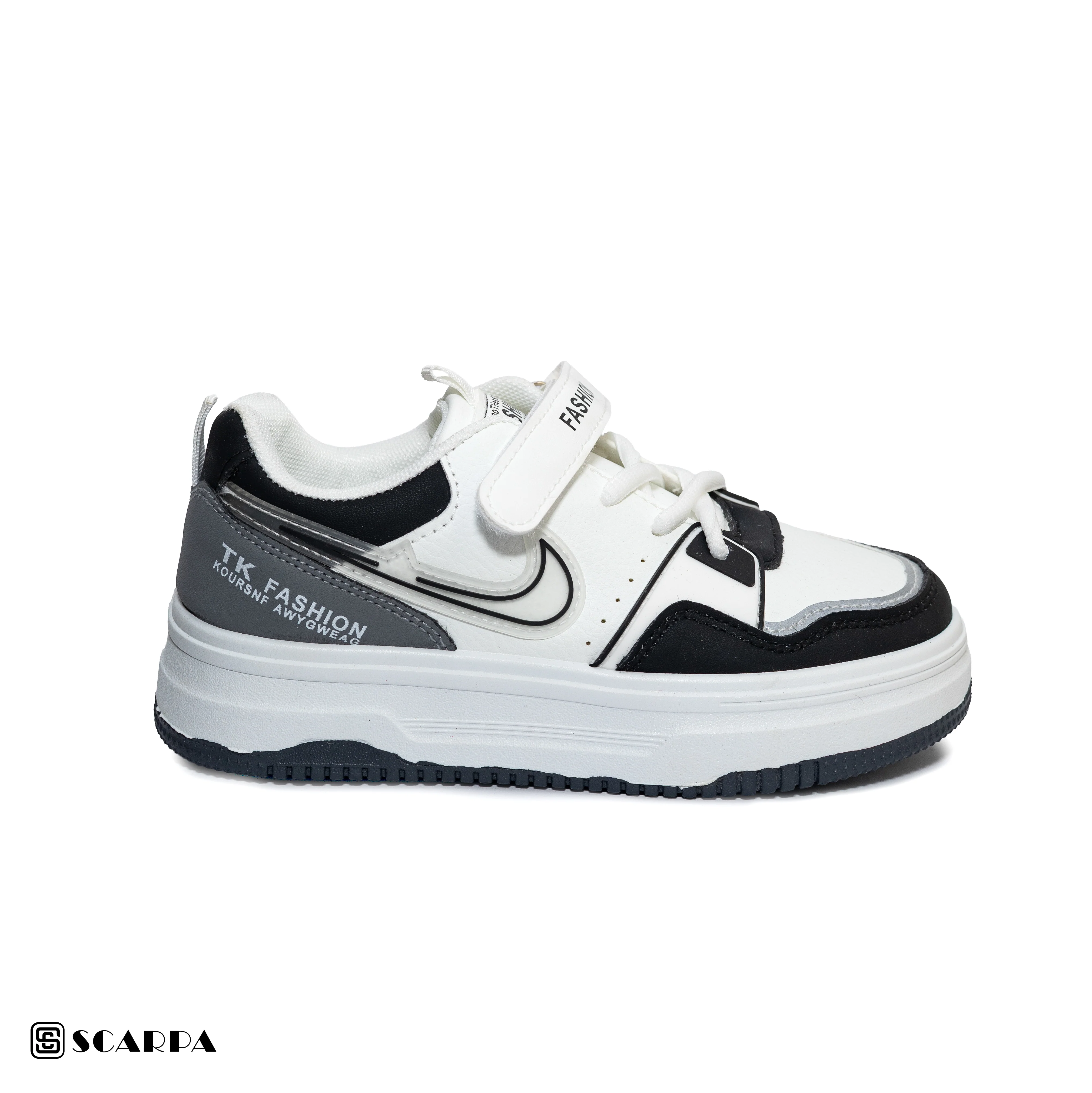 Scarpaa Comfartable Fashion KIDS Sneakers model S-207-WHITE&BLACK - Image 2