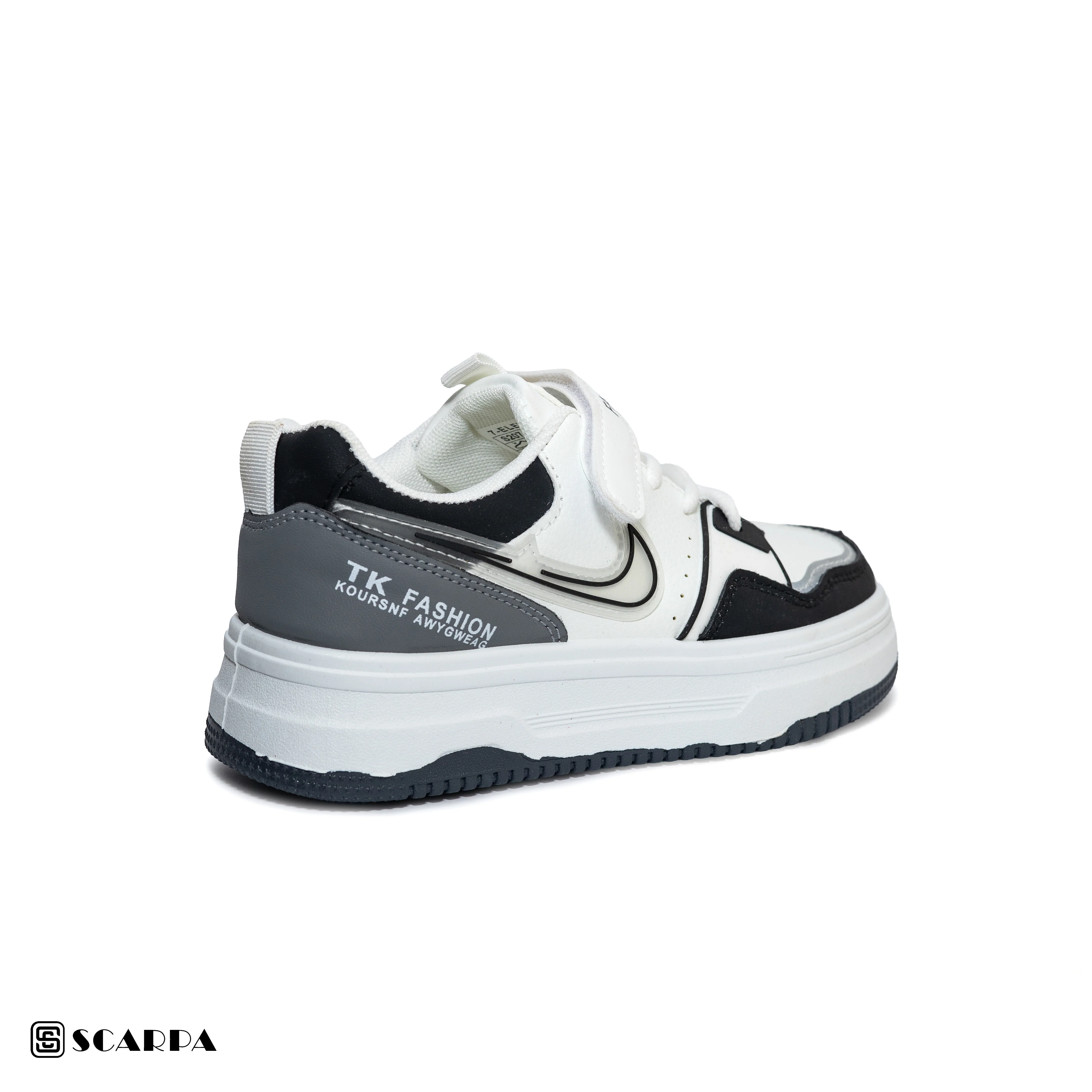 Scarpaa Comfartable Fashion KIDS Sneakers model S-207-WHITE&BLACK - Image 4