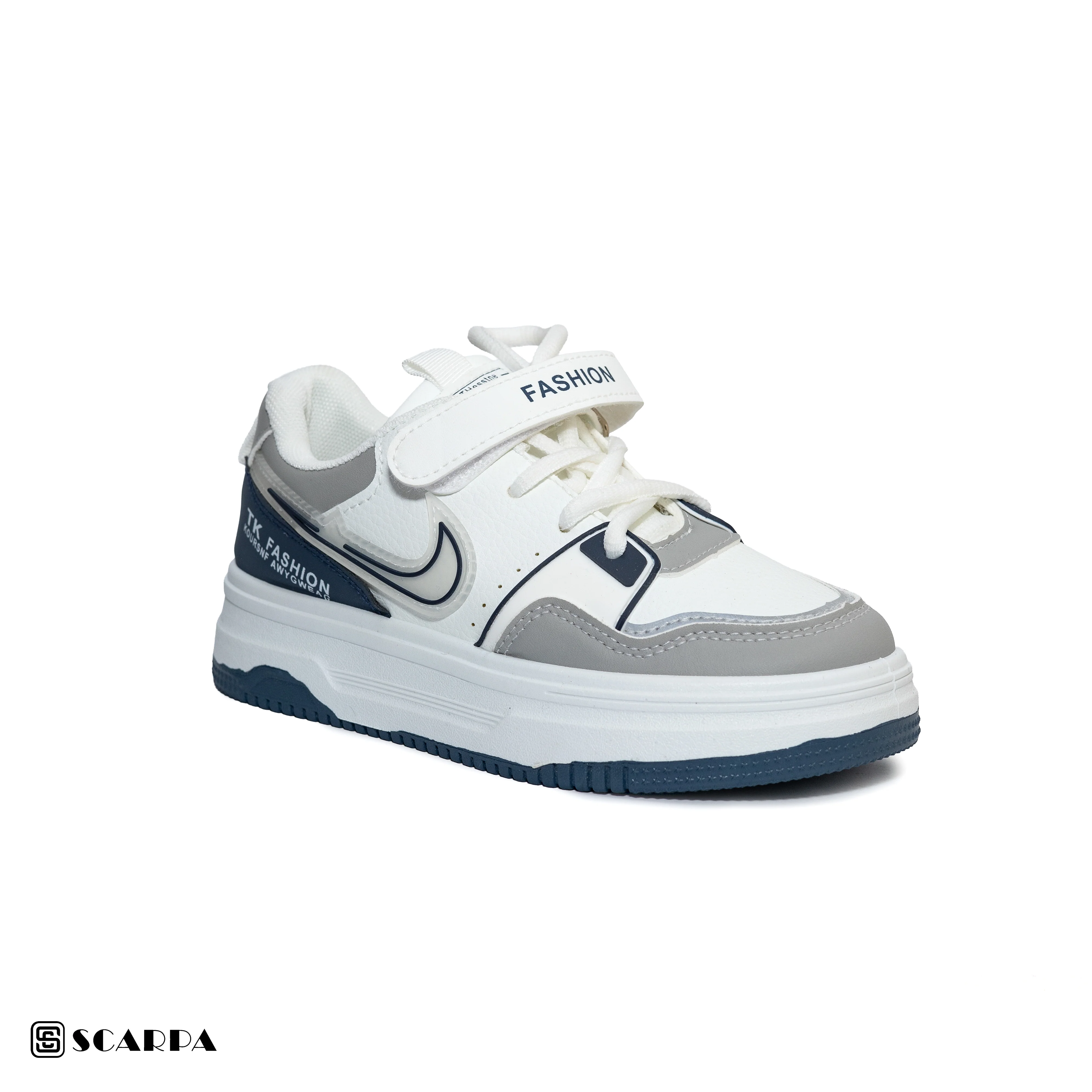 Scarpaa Comfartable Fashion KIDS Sneakers model S-207-WHITE&BLUE